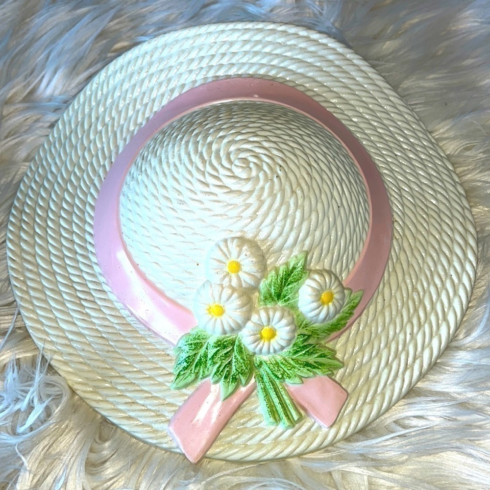 Vintage Lady's Hat Wall Hanging Plaque